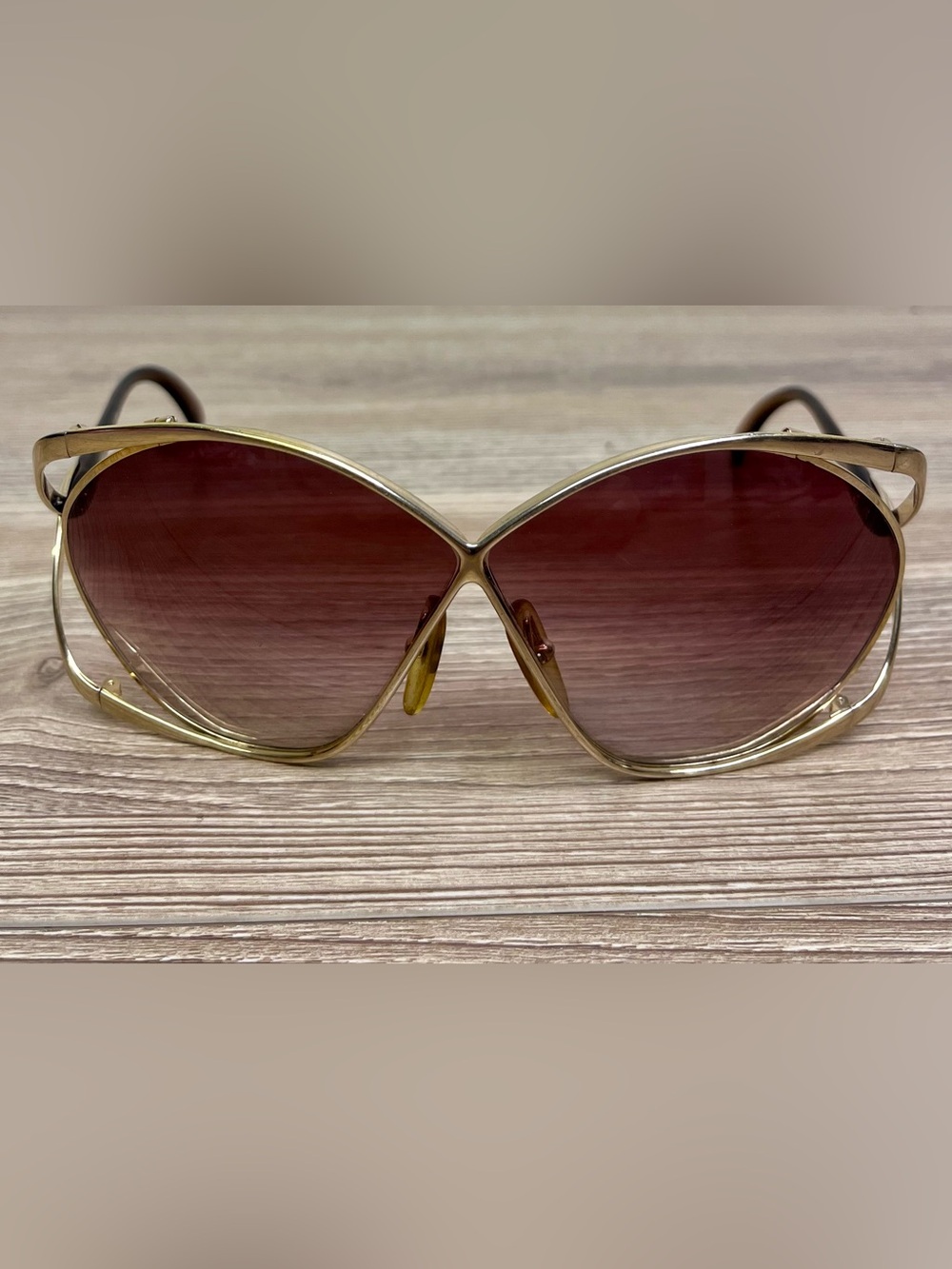 Vintage Christian Dior 2056 41 Butterfly Sunglasses Pink Gradient Lenses